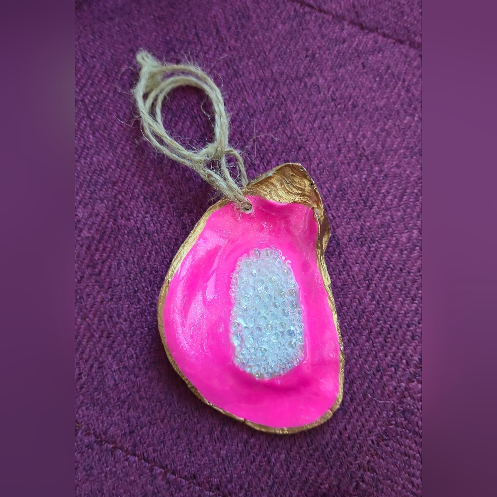 🎅 Pink and Gold Handmade Ornament
